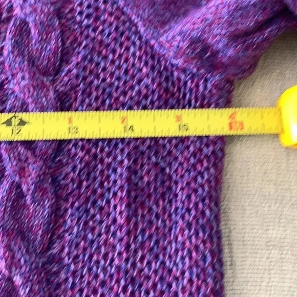 Talbots purple and red cable sweater - Picture 5 of 9